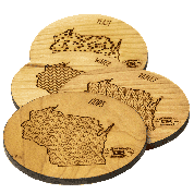 Wooden Ingredient Coaster Set